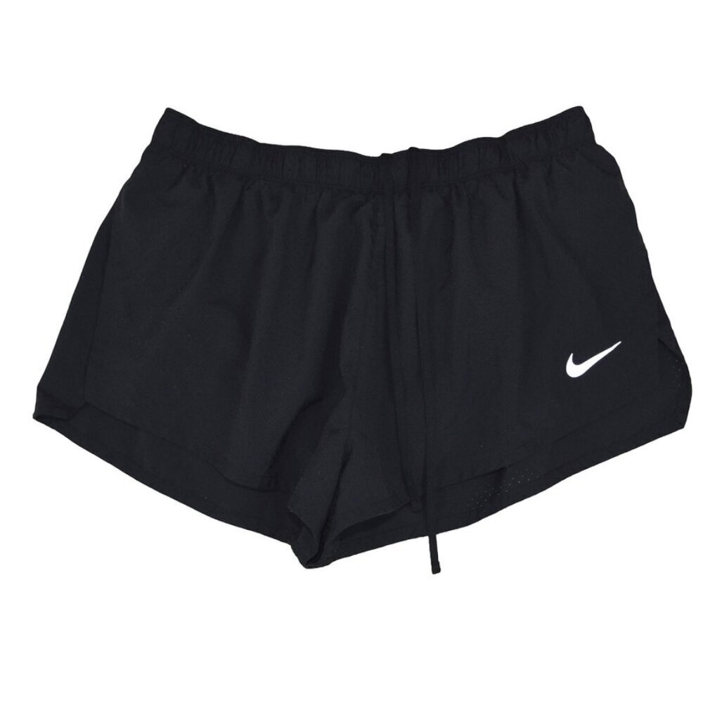 Nike Black Athletic Running Shorts with White Swoosh